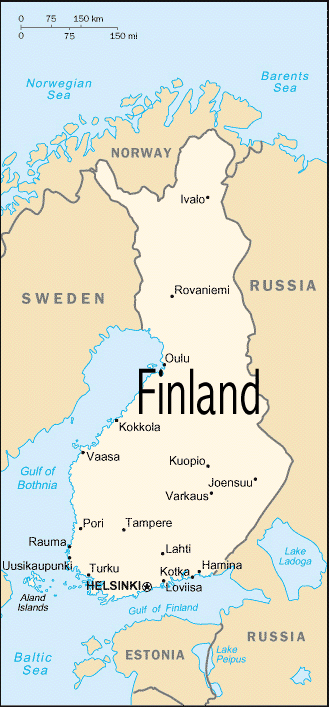 Map of Finland - Print for easier reading.